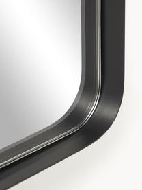 Specchio da parete rettangolare con gancio Will, Superficie dello specchio: lastra di vetro, Retro: pannelli di fibra a media, Nero, dorato, Larg. 105 x Alt. 140 cm