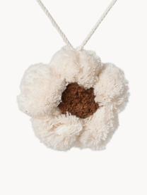 Handgefertigte Baumwoll-Girlande Daisy, Baumwolle, Off White, Braun, L 260 x H 10 cm
