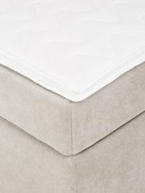 Boxspringbett Oberon, Matratze: 5-Zonen-Taschenfederkern, Füße: Kunststoff Dieses Produkt, Webstoff Beige, B 160 x L 200 cm, Härtegrad H2