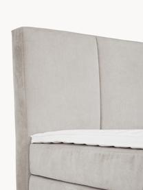 Boxspringbett Oberon, Matratze: 5-Zonen-Taschenfederkern, Füße: Kunststoff Dieses Produkt, Webstoff Beige, B 160 x L 200 cm, Härtegrad H2