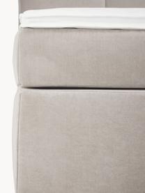 Boxspringbett Oberon, Matratze: 5-Zonen-Taschenfederkern, Füße: Kunststoff Dieses Produkt, Webstoff Beige, B 160 x L 200 cm, Härtegrad H2