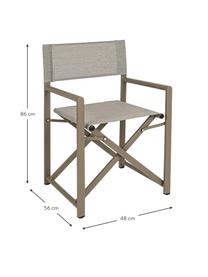 Krzesło ogrodowe Taylor, składane, Stelaż: aluminium malowane proszk, Szary, kawowy brązowy, odcienie srebrnego, S 48 x G 56 cm