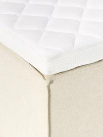 Lit à sommier tapissier Lennon, Tissu blanc cassé, larg. 140 x long. 200 cm, indice de fermeté 2
