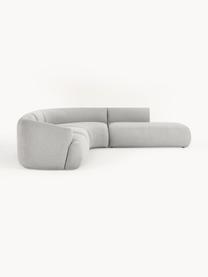 Canapé d'angle modulable 4 places en tissu bouclé Sofia, Bouclé gris clair, larg. 318 x prof. 298 cm, méridienne à droite