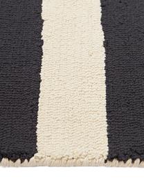 Sets de table tuftés à la main Kio Stripe, 4 pièces, 100 % coton, Noir, blanc crème, larg. 35 x long. 45 cm