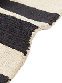 Sets de table tuftés à la main Kio Stripe, 4 pièces, 100 % coton, Noir, blanc crème, larg. 35 x long. 45 cm