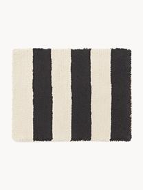 Ręcznie tuftowana podkładka Kio Stripe, 4 szt., 100% bawełna, Czarny, kremowobiały, S 35 x D 45 cm