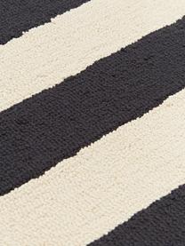 Handgetufte placemats Kio Stripe, 4 stuks, 100% katoen, Zwart, crèmewit, B 35 x L 45 cm