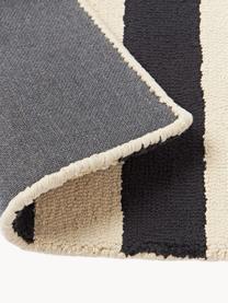 Ručne tuftované stolové prestieranie Kio Stripe, 4 ks, 100 %  bavlna, Čierna, krémovobiela, Š 35 x D 45 cm