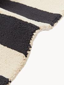 Tovagliette americane fatte a mano Kio Stripe 4 pz, 100% cotone, Nero, bianco crema, Larg. 35 x Lung. 45 cm