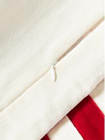 Zamatový poťah na vankúš Doro, Bavlnený zamat, Červená, biela, Š 45 x D 45 cm