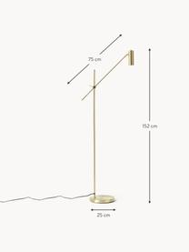 Leselampe Cassandra, Lampenschirm: Metall, galvanisiert, Lampenfuß: Metall, galvanisiert, Goldfarben, matt, H 152 cm