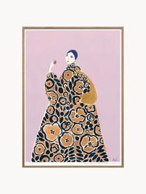 Plakát Flower Coat, Světle růžová, světle hnědá, Š 30 cm, V 42 cm