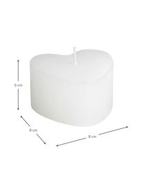 Candela a forma di cuore Heart Ø8 cm, Paraffina, Bianco, Larg. 8 x Alt. 6 cm