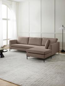 Sofa narożna Luna, Tapicerka: 100% poliester z certyfik, Stelaż: lite drewno bukowe, sklej, Nogi: metal galwanizowany, Taupe tkanina, S 280 x G 184 cm, lewostronna