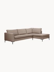 Ecksofa Luna, Bezug: 100 % Polyester Der strap, Gestell: Massives Buchenholz, Schi, Füße: Metall, galvanisiert Das , Webstoff Taupe, B 280 x T 184 cm, Eckteil links