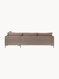 Ecksofa Luna, Bezug: 100 % Polyester Der strap, Gestell: Massives Buchenholz, Schi, Füße: Metall, galvanisiert Das , Webstoff Taupe, B 280 x T 184 cm, Eckteil links