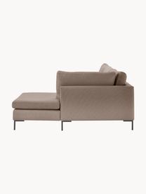 Ecksofa Luna, Bezug: 100 % Polyester, Oeko-Tex, Gestell: Massives Buchenholz, Schi, Füße: Metall, galvanisiert Das , Webstoff Taupe, B 280 x T 184 cm, Eckteil links