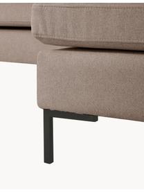 Ecksofa Luna, Bezug: 100 % Polyester Der strap, Gestell: Massives Buchenholz, Schi, Füße: Metall, galvanisiert Das , Webstoff Taupe, B 280 x T 184 cm, Eckteil links