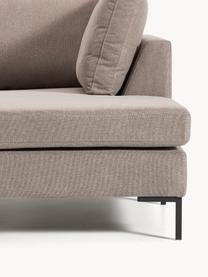 Ecksofa Luna, Bezug: 100 % Polyester Der strap, Gestell: Massives Buchenholz, Schi, Füße: Metall, galvanisiert Das , Webstoff Taupe, B 280 x T 184 cm, Eckteil links