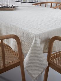 Mantel de lino Alina, 100% lino con certificado European Flax, Beige, blanco crema, De 4 a 6 comensales (An 145 x L 200 cm)