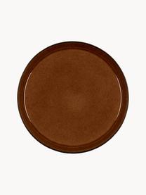 Mělké talíře s reaktivní glazurou Gastro, 6 ks, Kamenina, Tmavě hnědá, černá, Ø 27 cm