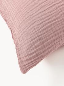 Poszewka na poduszkę z muślinu bawełnianego Odile, Mauve, S 40 x D 80 cm