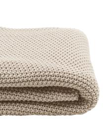 Pletená deka s brmbolcami Molly, 100 % bavlna, Svetlobéžová, Š 130 x D 170 cm