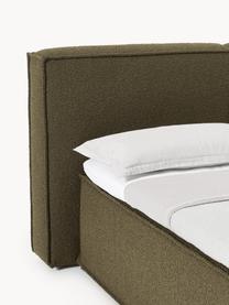 Buklé kontinentálna posteľ Lennon, Buklé olivovozelená, Š 140 x D 200 cm, tvrdosť H2
