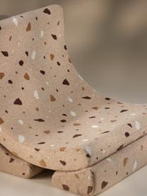 Fauteuil en bouclette pour enfants fait main Moon, Bouclette beige, aspect terrazzo, larg. 55 x haut. 80 cm