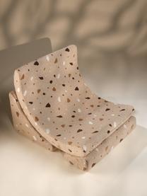 Fauteuil en bouclette pour enfants fait main Moon, Bouclette beige, aspect terrazzo, larg. 55 x haut. 80 cm