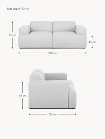 Sofa Melva (2-Sitzer), Bezug: 100% Polyester Der hochwe, Gestell: Massives Kiefernholz, Spa, Webstoff Hellgrau, B 198 x T 101 cm