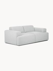 Sofa Melva (2-osobowa), Tapicerka: 100% poliester Dzięki tka, Stelaż: lite drewno sosnowe, cert, Nogi: tworzywo sztuczne, Jasnoszara tkanina, S 198 x G 101 cm