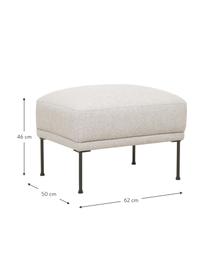 Reposapiés puf Fluente, Tapizado: 80% poliéster, 20% ramio , Estructura: madera de pino maciza, Patas: metal con pintura en polv, Tejido beige claro, An 62 x F 50 cm