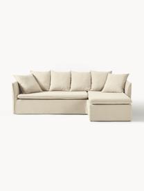 Ecksofa Mila (3-Sitzer), Bezug: 100% Polyester Der hochwe, Gestell: Kieferholz, Faserplatte, , Webstoff Dunkelbeige, B 230 x T 170 cm, Eckteil rechts