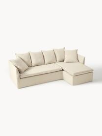 Ecksofa Mila (3-Sitzer), Bezug: 100% Polyester Der hochwe, Gestell: Kieferholz, Faserplatte, , Webstoff Dunkelbeige, B 230 x T 170 cm, Eckteil rechts