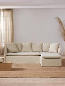 Ecksofa Mila (3-Sitzer), Bezug: 100% Polyester Der hochwe, Gestell: Kieferholz, Faserplatte, , Webstoff Dunkelbeige, B 230 x T 170 cm, Eckteil rechts