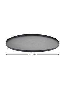 Plateau décoratif rond en métal Classico, Métal, Noir, Ø 35 cm