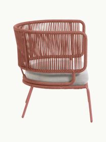 Fauteuil lounge de jardin corde tressée Nadin, Vieux rose, larg. 74 x prof. 65 cm