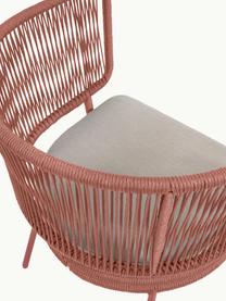 Fauteuil lounge de jardin corde tressée Nadin, Vieux rose, larg. 74 x prof. 65 cm