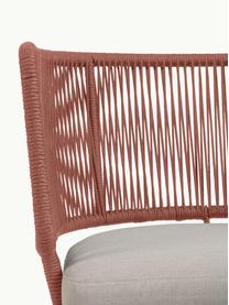 Fauteuil lounge de jardin corde tressée Nadin, Vieux rose, larg. 74 x prof. 65 cm