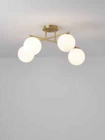 Lampa sufitowa ze szkła opalowego Atlanta, Biały, odcienie złotego, S 65 x W 30 cm