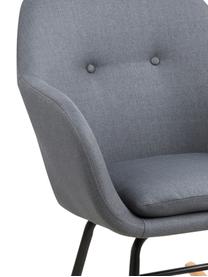 Sedia a dondolo in tessuto grigio scuro Emilia, Rivestimento: 90% poliestere, 8% viscos, Gambe: metallo verniciato a polv, Tessuto grigio scuro, Larg. 57 x Alt. 69 cm