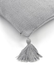 Federa arredo color grigio chiaro con nappe decorative Lori, 100% cotone, Grigio, Larg. 30 x Lung. 50 cm