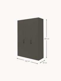 Draaideurkast Madison 3 deuren, inclusief montageservice, Frame: panelen op houtbasis, gel, Antraciet, B 152 cm x H 230 cm