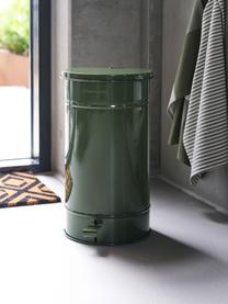 Pattumiera con funzione a pedale Sono, 24 L, Acciaio rivestito, Verde oliva, Ø 26 x H 48 cm, 24 L