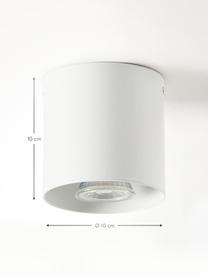 Plafonnier Roda, Aluminium, enduit, Blanc, Ø 10 x haut. 10 cm