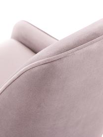 Sedia imbottita in velluto rosa Ava, Rivestimento: velluto (100% poliestere), Gambe: metallo zincato, Velluto malva, Larg. 53 x Alt. 60 cm