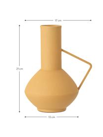 Kovová váza Lioba, Potažený kov, Žlutá, Š 13 cm, V 21 cm