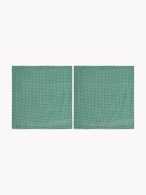 Tovaglioli in stoffa Gingham 2 pezzi, 100% cotone, Verde, beige chiaro, Larg. 45 x Lung. 45 cm